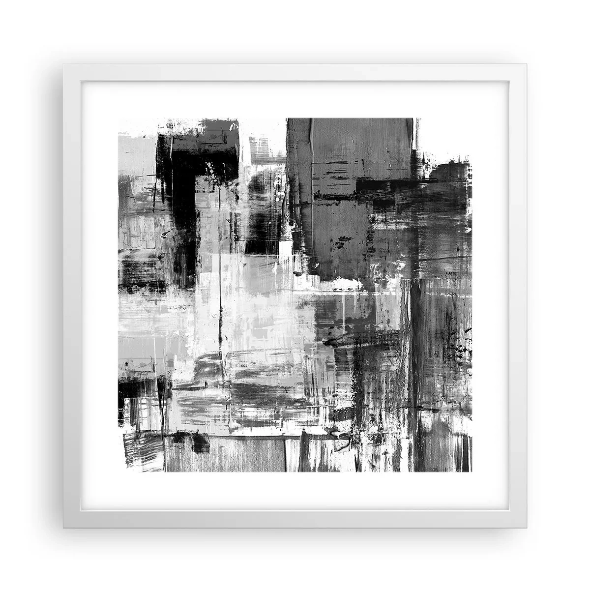 Affisch i vit ram - Grått är vackert - 40x40 cm