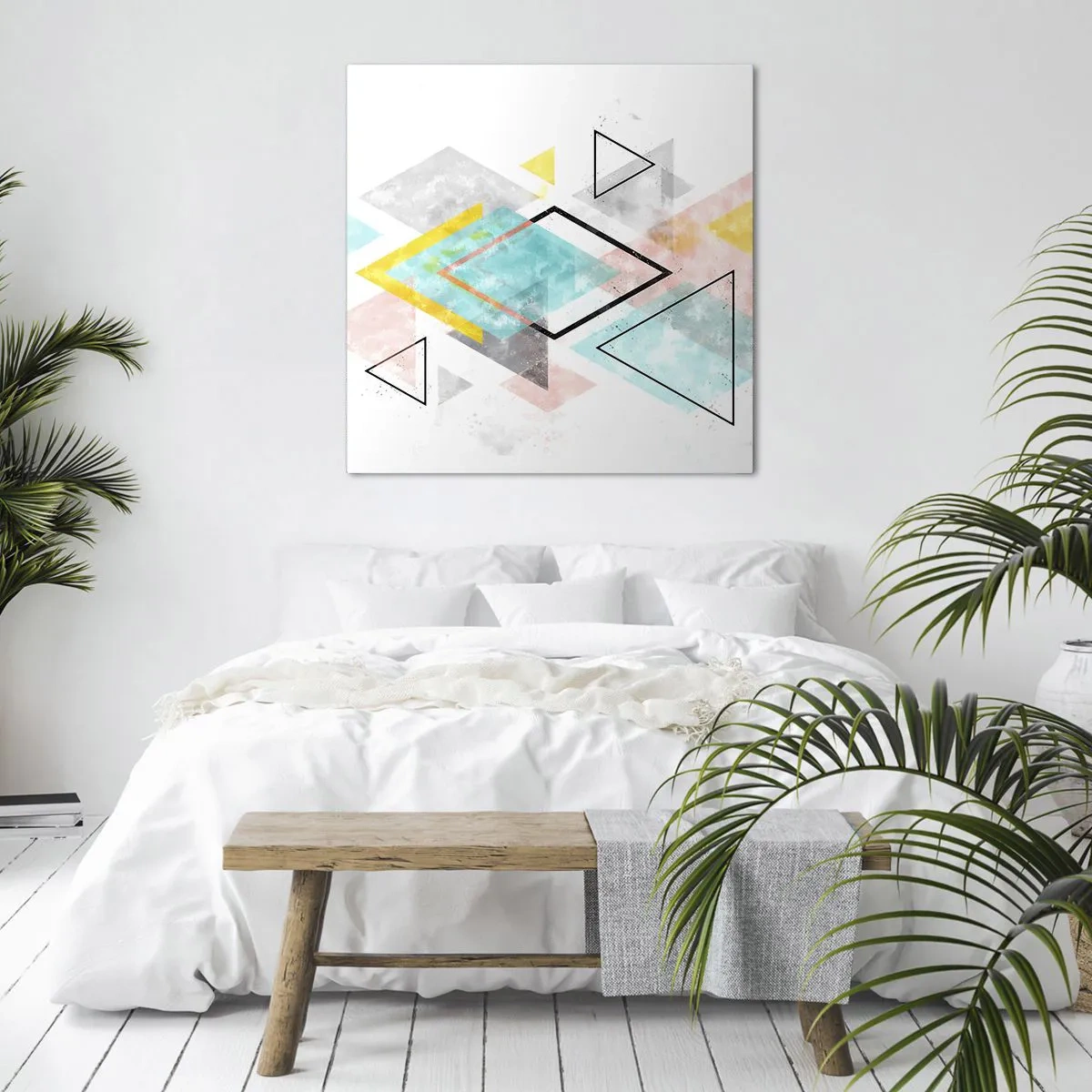 Canvastavla - Bild på duk - Geometriskt spel - 30x30 cm