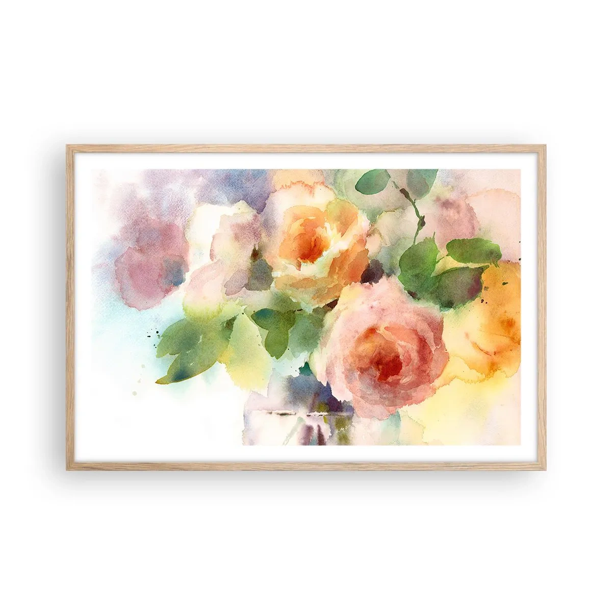 Affisch i ram av ljusek - Delikat som en akvarell - 91x61 cm