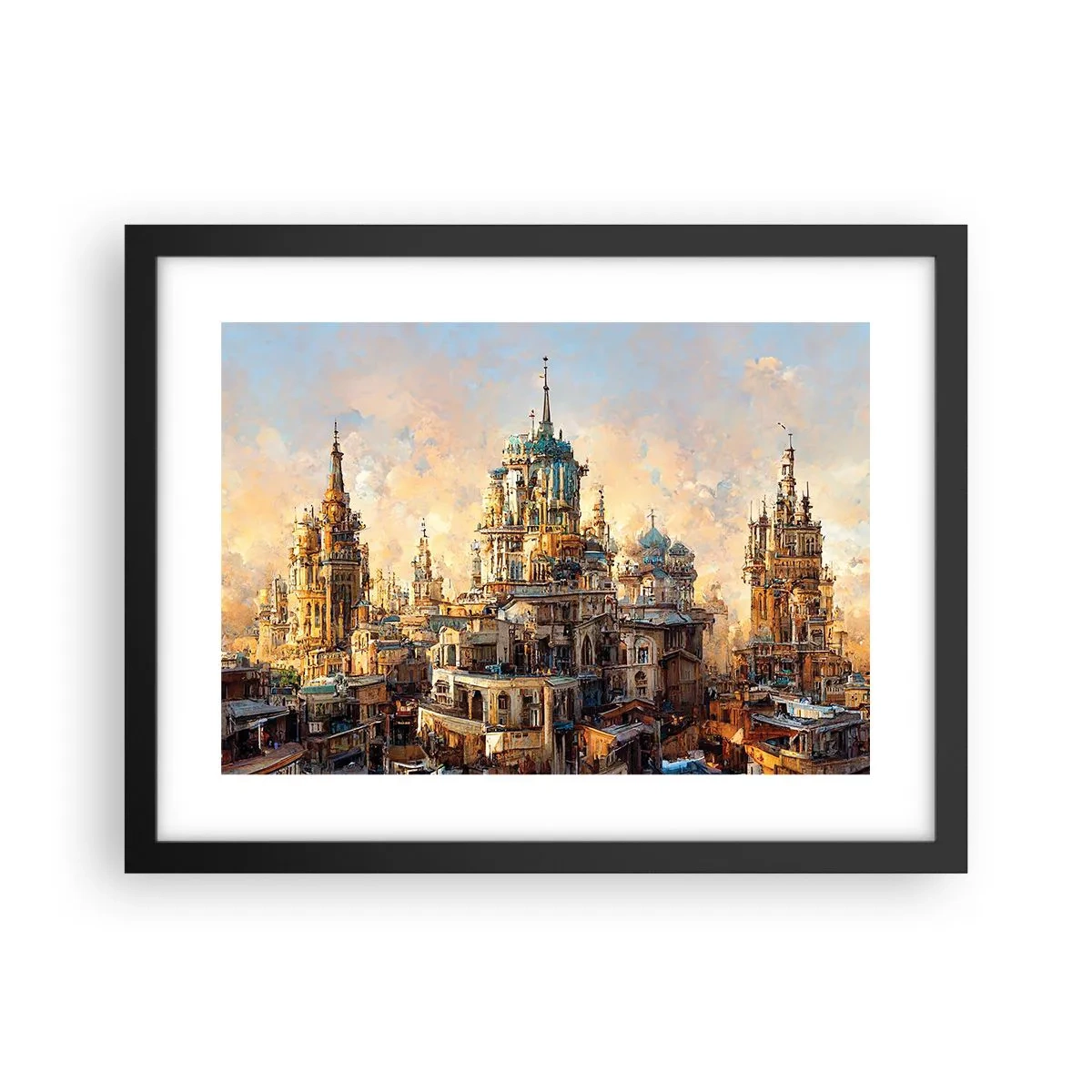 Affisch i svart ram - Städernas stad - 40x30 cm