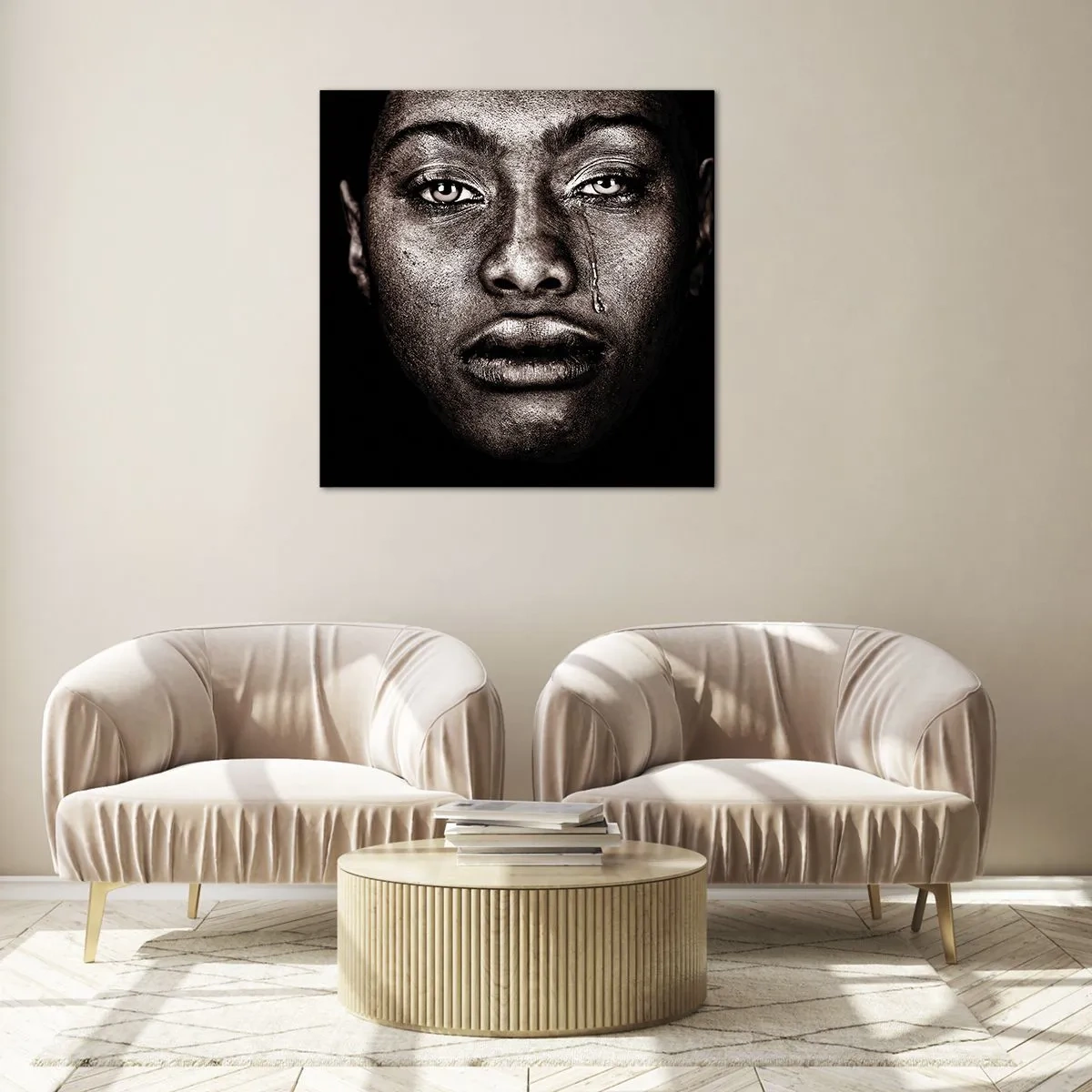 Glastavla - Bild på glas - En tår - 40x40 cm