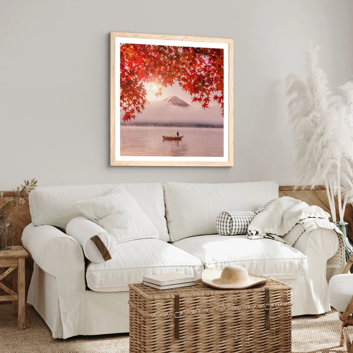 Affisch i ram av ljusek - I japansk stämning - 50x50 cm