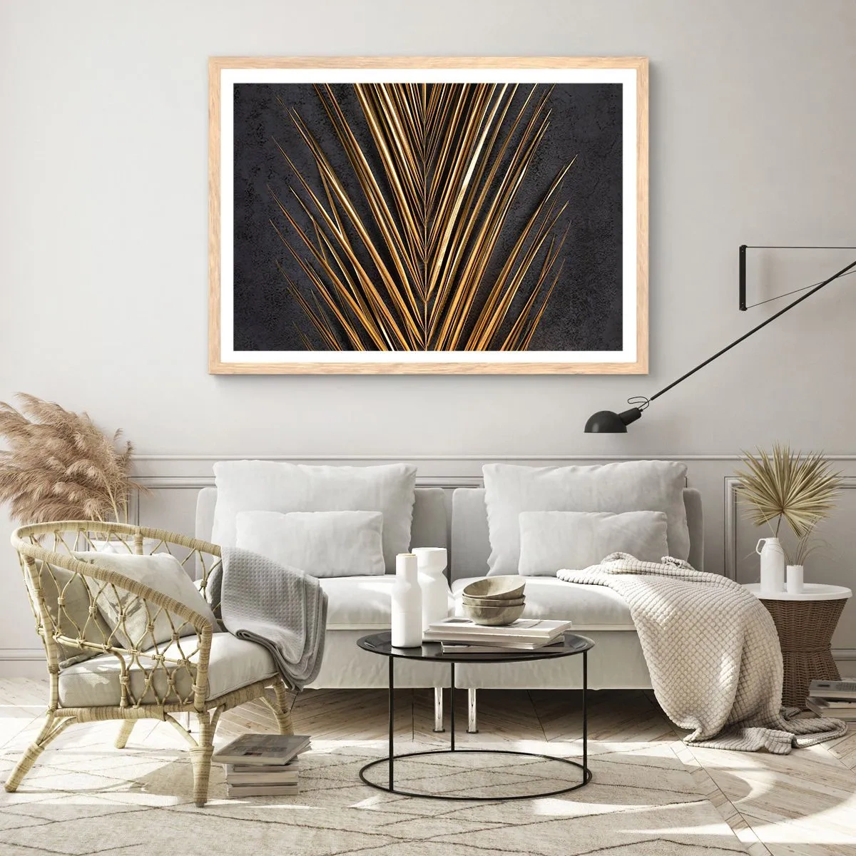 Affisch i ram av ljusek - Tropikens guld - 50x40 cm