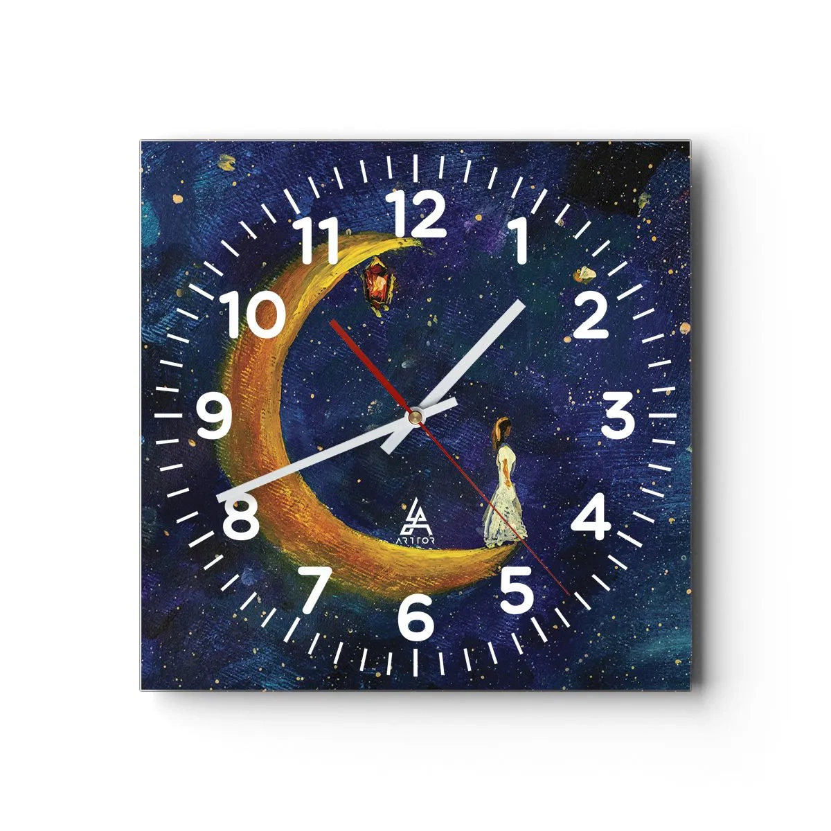 Väggklocka - Klocka på glas - Världens skrik - 30x30 cm