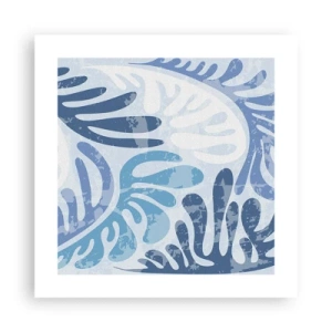 Affisch - Blåa ormbunkar - 40x40 cm