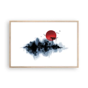 Affisch i ram av ljusek - Japansk utsikt - 91x61 cm