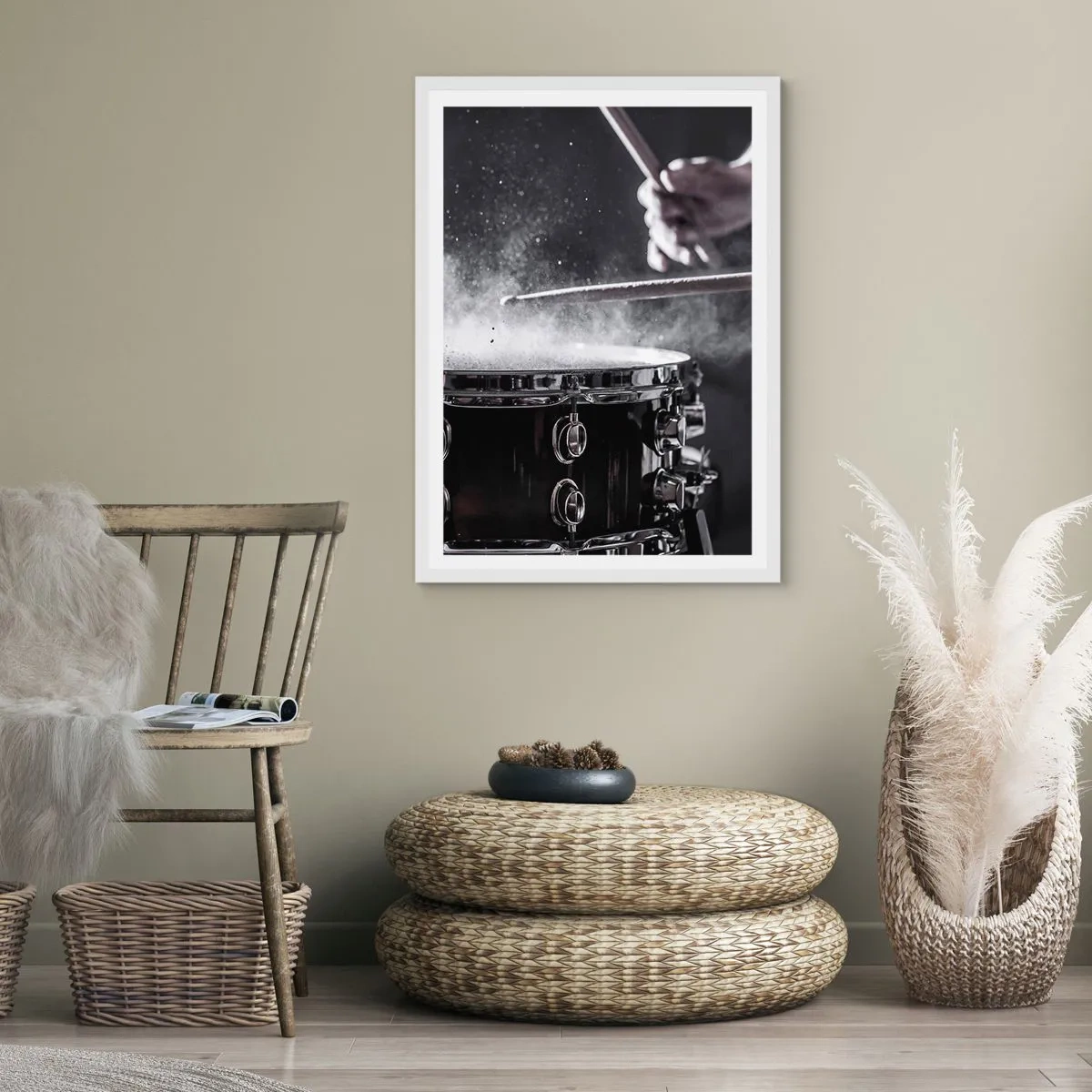 Affisch i vit ram - Musikens puls - 70x100 cm