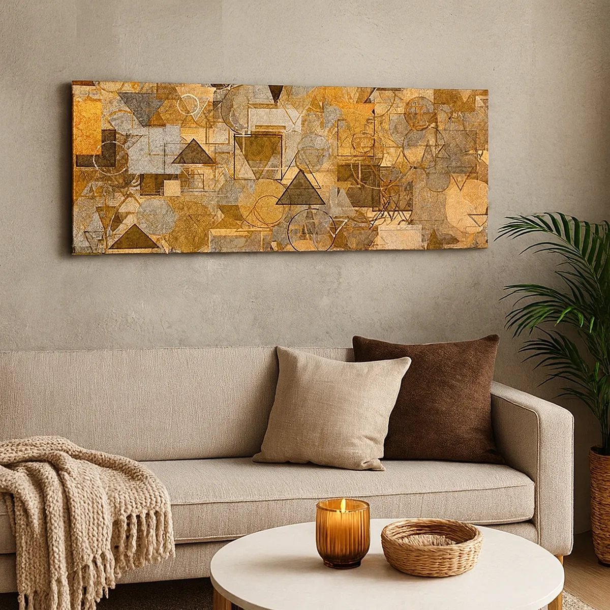 Canvastavla - Bild på duk - Värld infattad i form - 30x30 cm