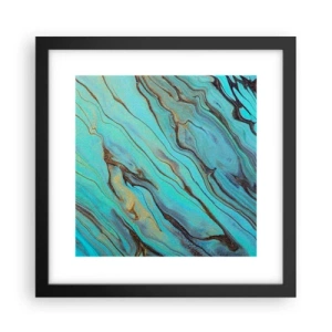 Affisch i svart ram - Turkost tidvatten - 30x30 cm