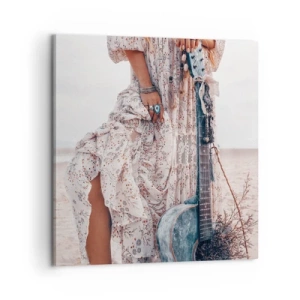 Canvastavla - Bild på duk - Flower power på väg - 60x60 cm