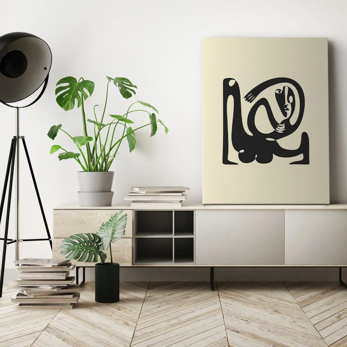 Canvastavla - Bild på duk - Nästan Picasso - 55x100 cm
