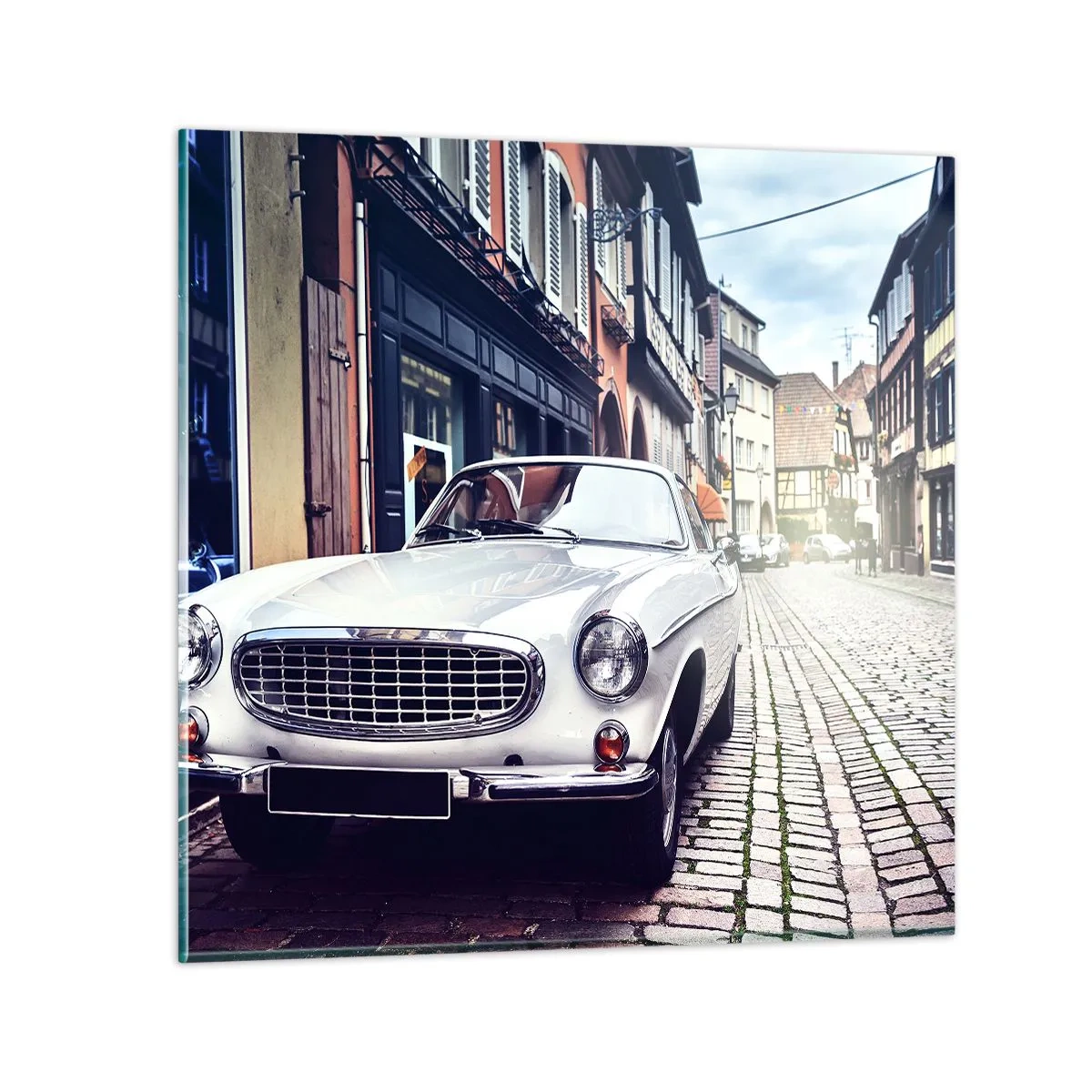 Glastavla - Bild på glas - Det förflutna är idag - 40x40 cm