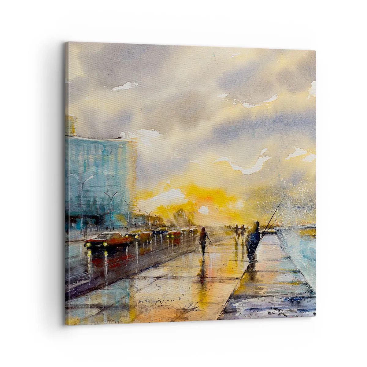 Canvastavla - Bild på duk - Livet på stranden - 60x60 cm