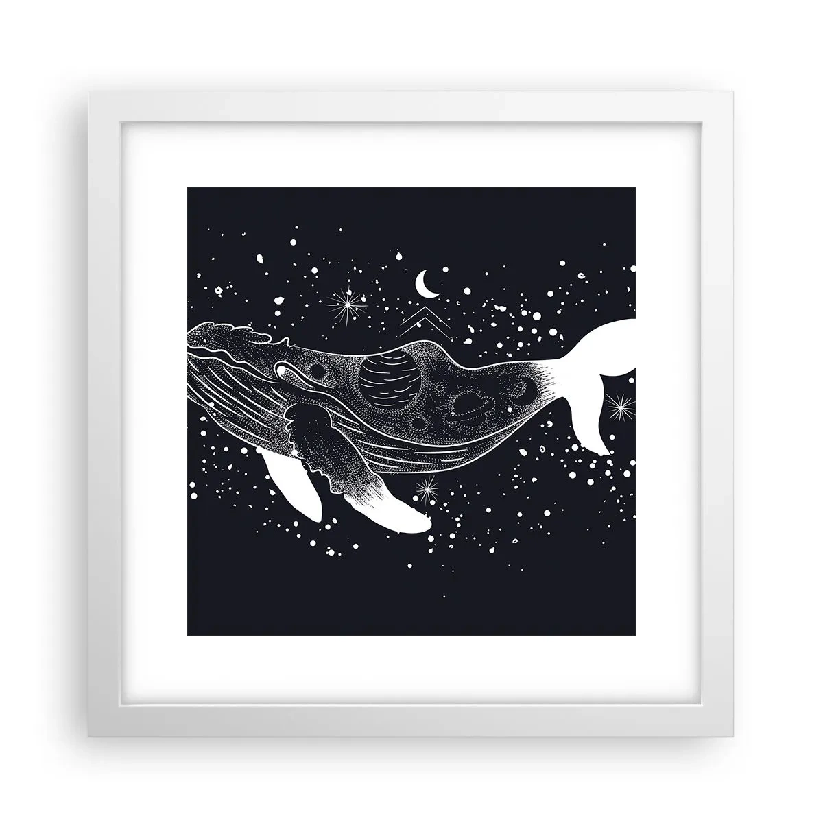 Affisch i vit ram - I universumets hav - 30x30 cm