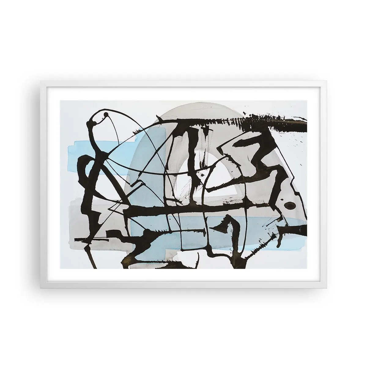 Affisch i vit ram - Blått trots allt - 70x50 cm