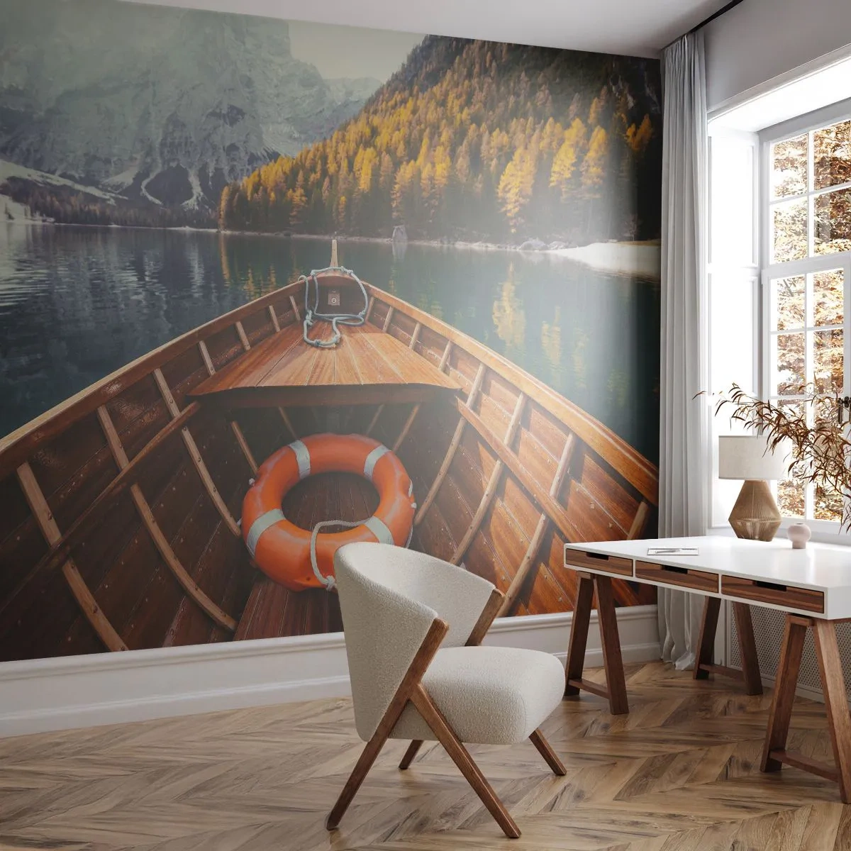 Fototapet Premium Sand - Utflykt i fjällen - Landskap, Berg, Alperna - 350x256 cm