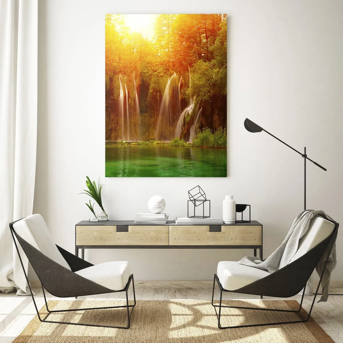 Glastavla - Bild på glas - I solen och skuggan - 50x70 cm
