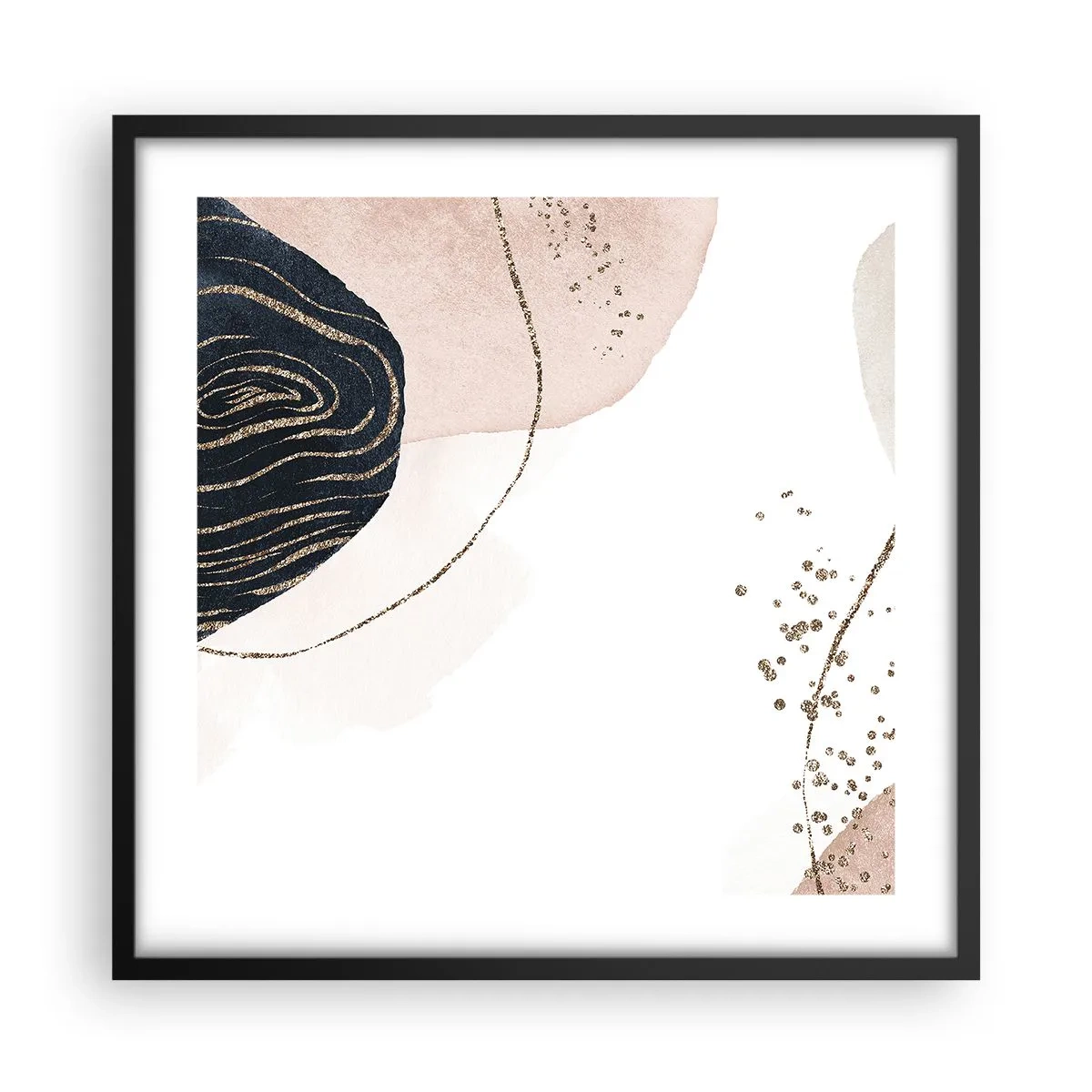 Affisch i svart ram - Allt flyter - 50x50 cm