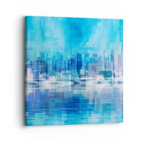 Canvastavla - Bild på duk - Försänkta i blått - 30x30 cm