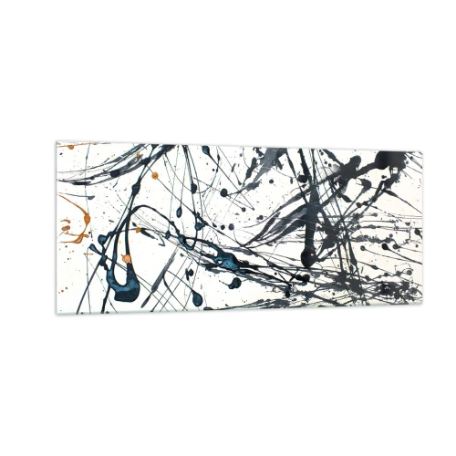 Glastavla - Bild på glas - Expressionistisk abstraktion - 100x40 cm