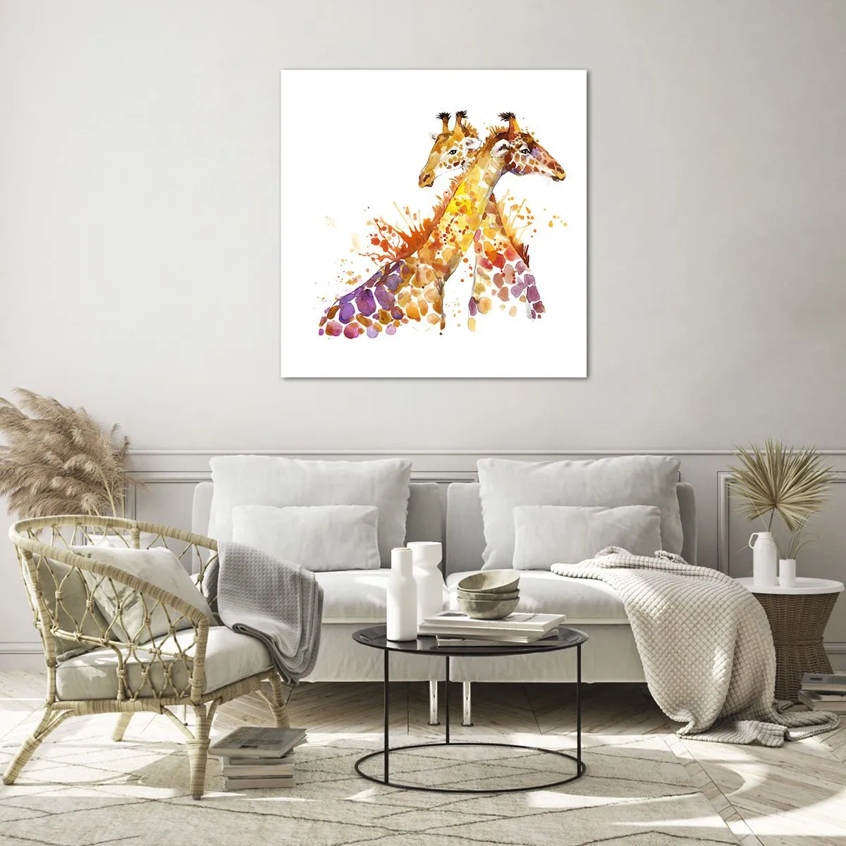 Glastavla - Bild på glas - Är det vänskap eller kärlek? - 50x50 cm