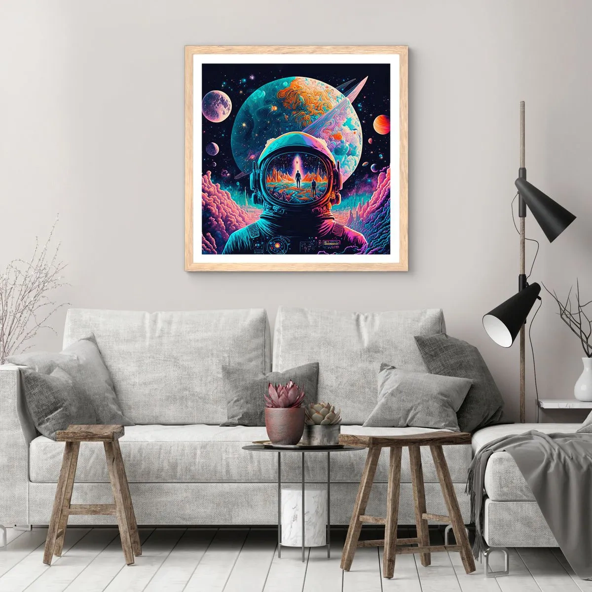 Affisch i ram av ljusek - Filosofer har aldrig drömt - 60x60 cm