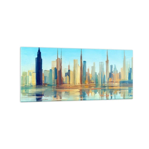 Glastavla - Bild på glas - Solig metropol - 120x50 cm