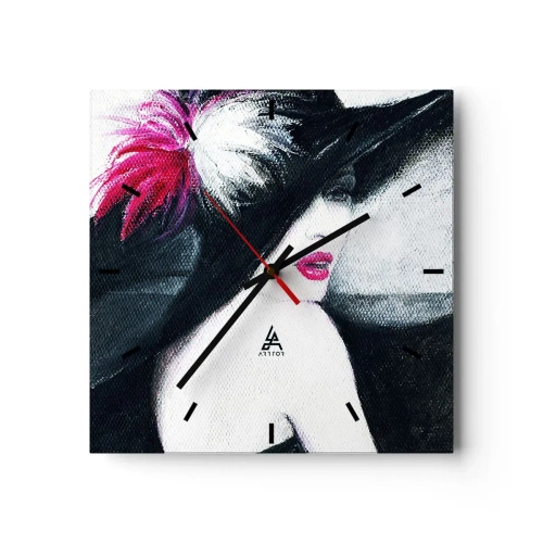 Väggklocka - Klocka på glas - Alltid hemlighet - 30x30 cm