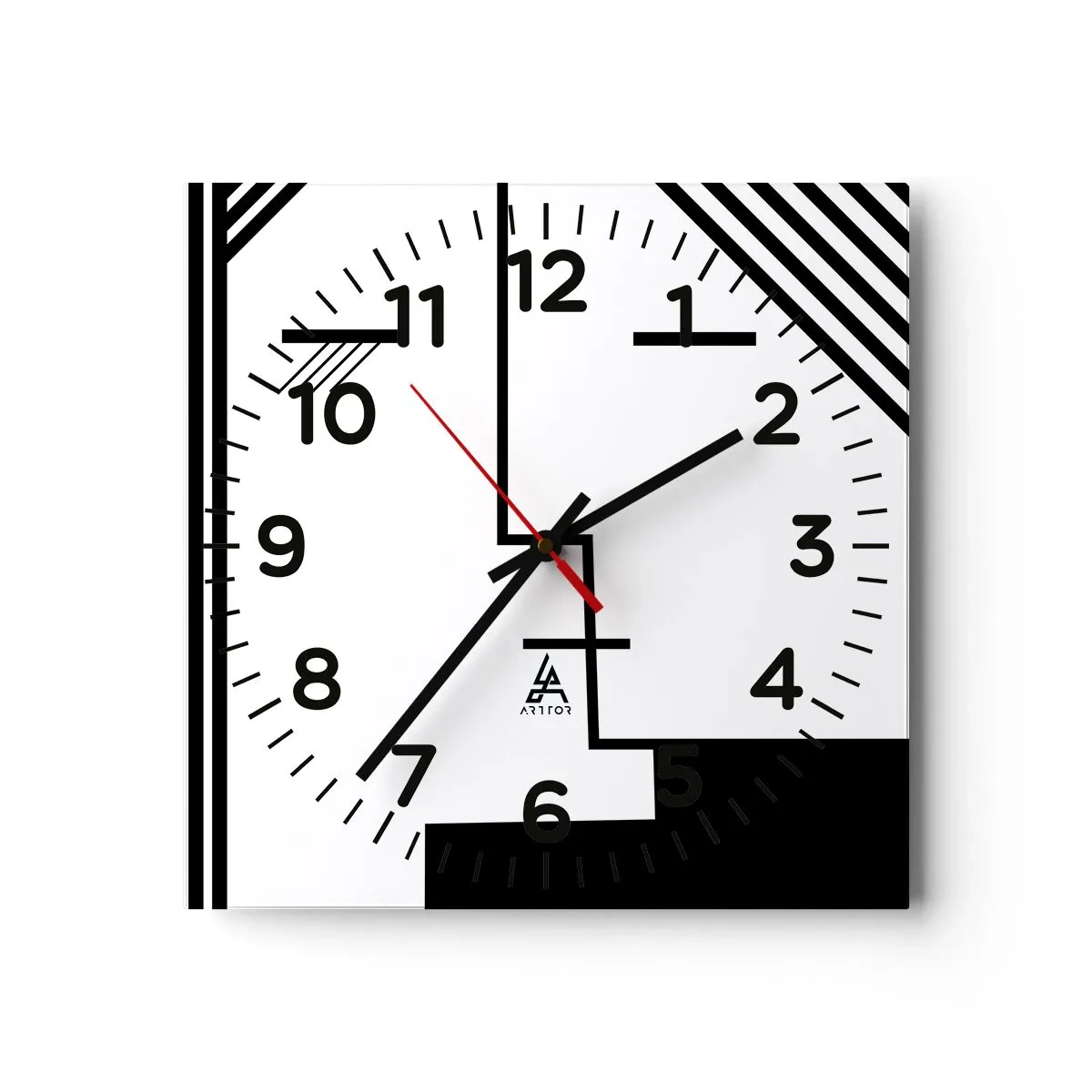 Väggklocka - Klocka på glas - Bara en kyss - 30x30 cm