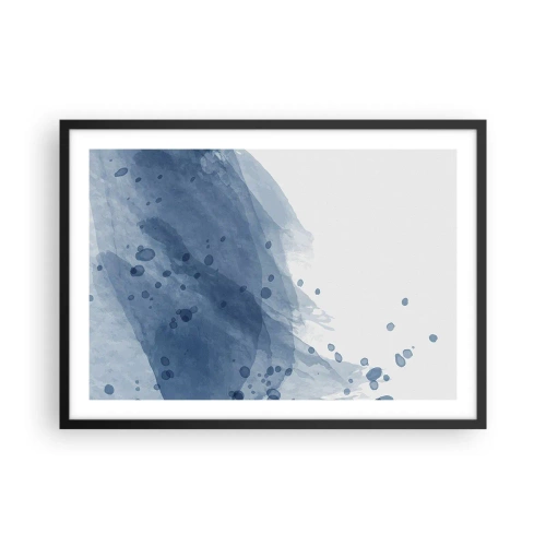 Affisch i svart ram - Blå tyll - 70x50 cm