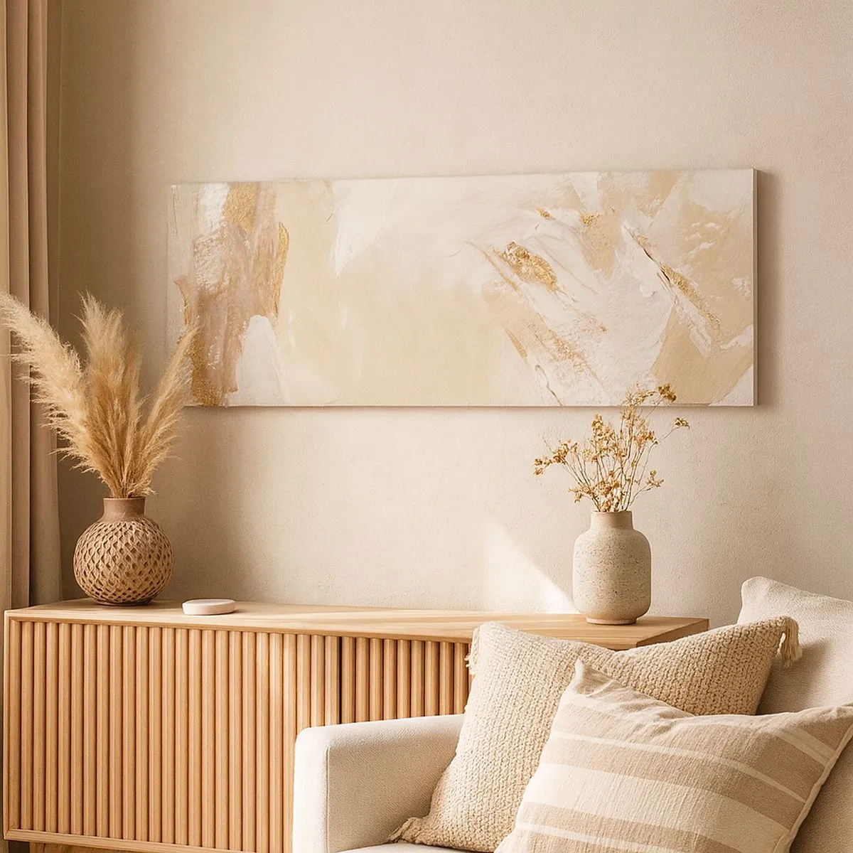 Canvastavla - Bild på duk - Pastellfärgad komposition - 100x40 cm