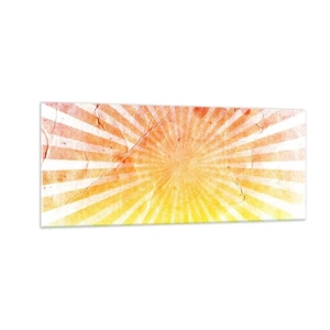 Glastavla - Bild på glas - Solupp- och nedgångar - 100x40 cm