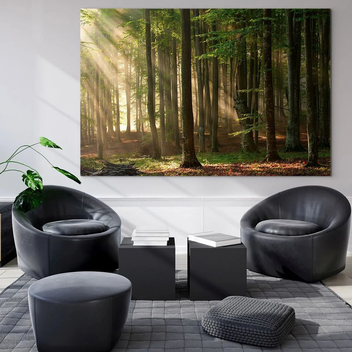 Glastavla - Bild på glas - Utstrålande på en vårmorgon - 120x80 cm