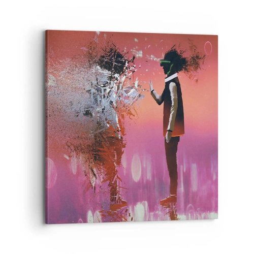 Canvastavla - Bild på duk - Kan man titta in i sig själv? - 70x70 cm