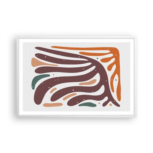 Affisch i vit ram - Strålande organisk komposition - 91x61 cm