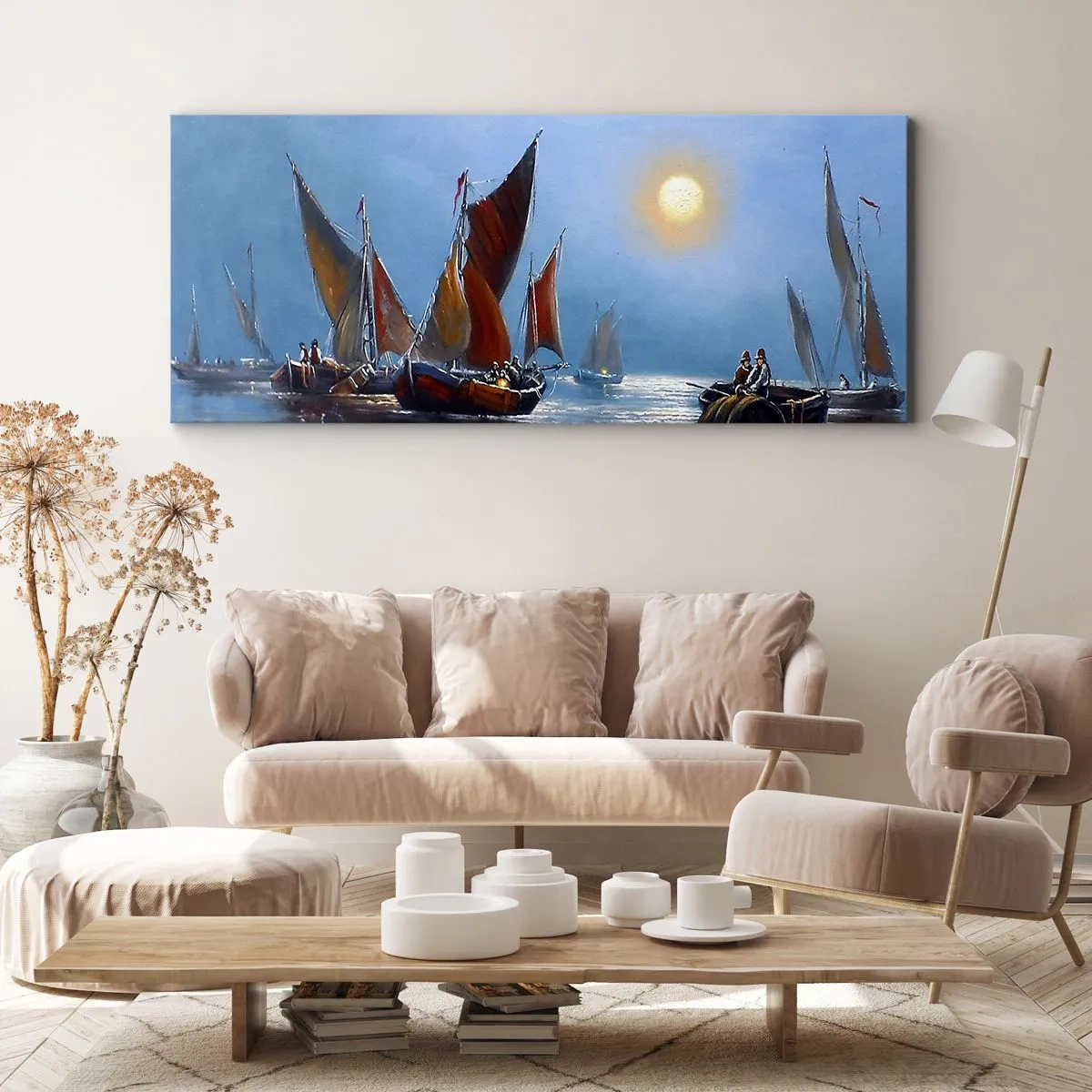 Canvastavla - Bild på duk - Nattens fångst - 100x40 cm