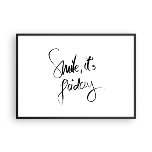 Affisch i svart ram - Riktig glädje - 100x70 cm