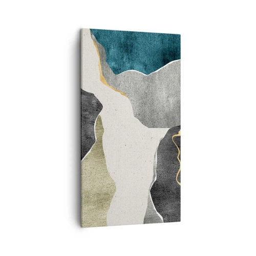 Canvastavla - Bild på duk - Mosaikkomposition med en guldtråd - 45x80 cm