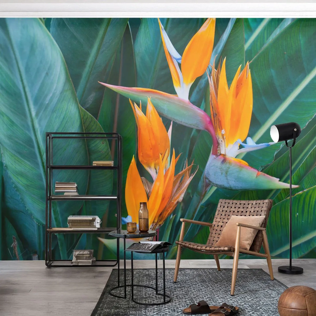 Fototapet Premium Sand - Är det en blomma, eller en fågel? - Strelitzia Royal, Blomma, Afrika - 100x70 cm