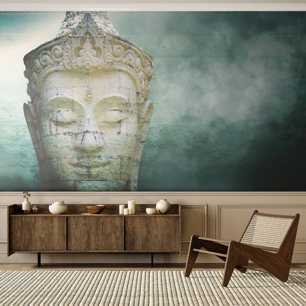 Fototapet Premium Sand - På jakt efter ljus - Buddha, Buddha staty, Asien - 100x70 cm