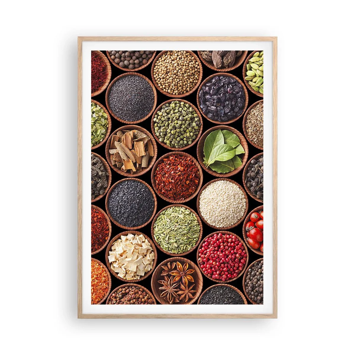 Affisch i ram av ljusek - Världens alla smaker - 70x100 cm