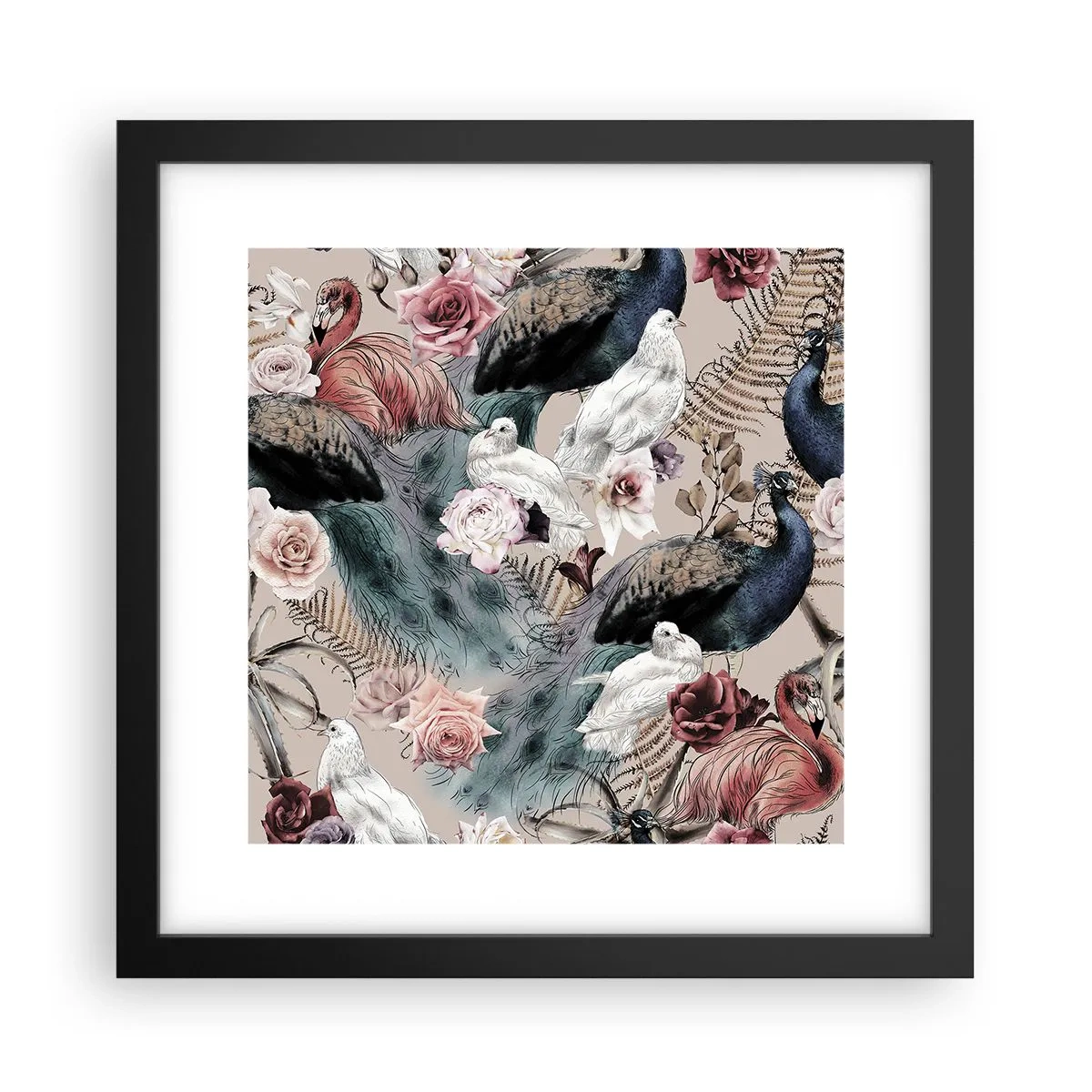 Affisch i svart ram - I palatsträdgården - 30x30 cm