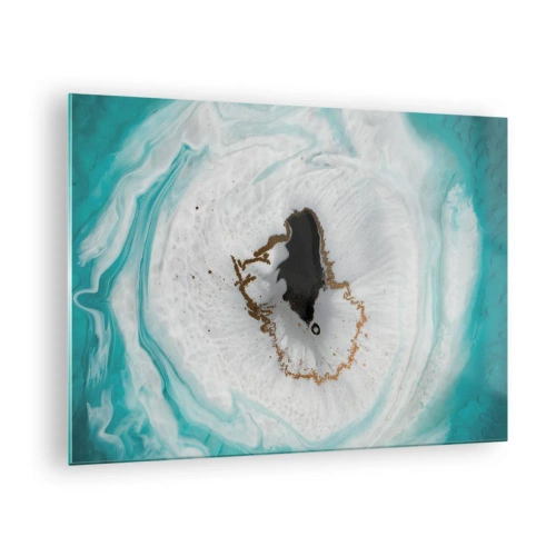 Glastavla - Bild på glas - En abstrakt form som liknar ett tvärsnitt av ett mineral - 70x50cm - Att tränga in - Modern väggdekoration för vardagsrum och sovrum ARTTOR