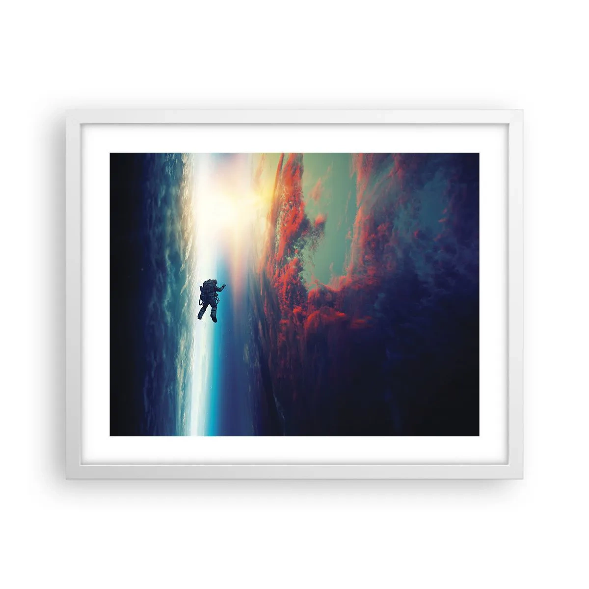 Affisch i vit ram - Stå emot universumet - 50x40 cm