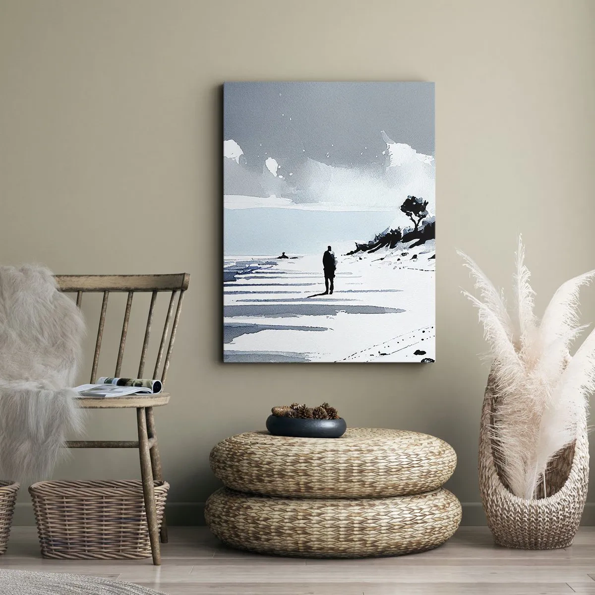Canvastavla - Bild på duk - Ensam - 50x70 cm