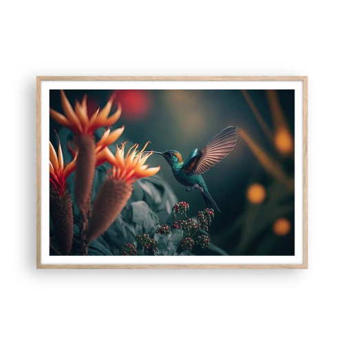 Affisch i ram av ljusek - Ett verkligt färgglatt liv - 100x70 cm