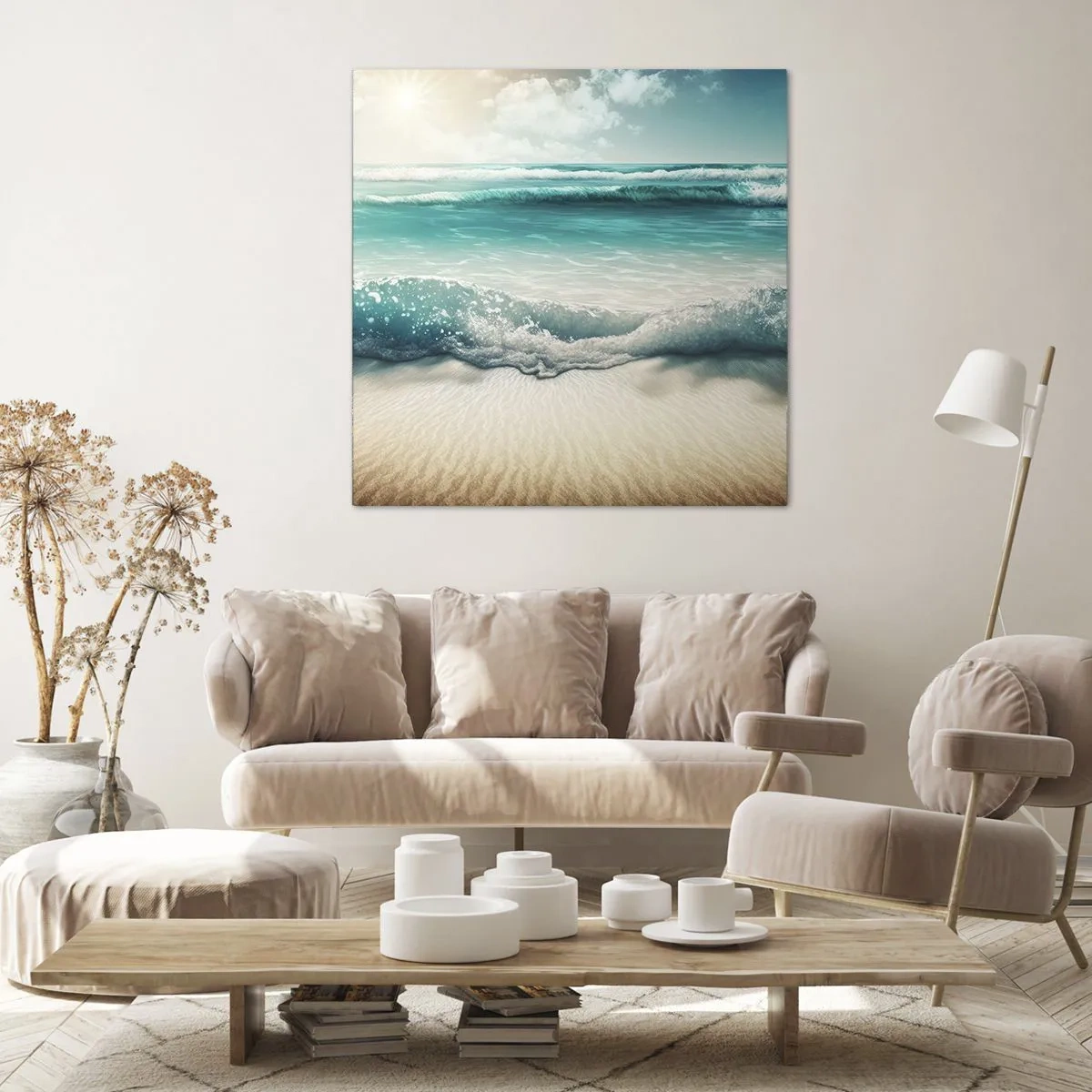 Canvastavla - Bild på duk - Lugnet i havet - 50x50 cm