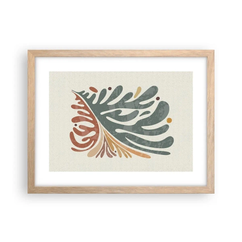 Affisch i ram av ljusek - Flerfärgat blad - 40x30 cm