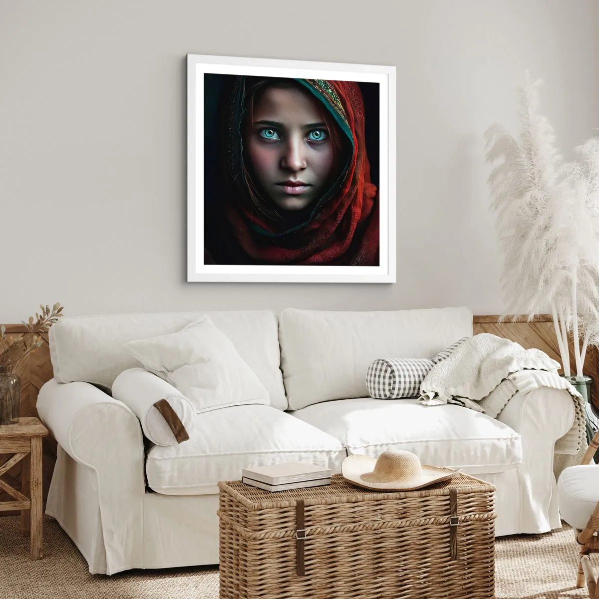 Affisch i vit ram - Östlig prinsessa - 40x40 cm