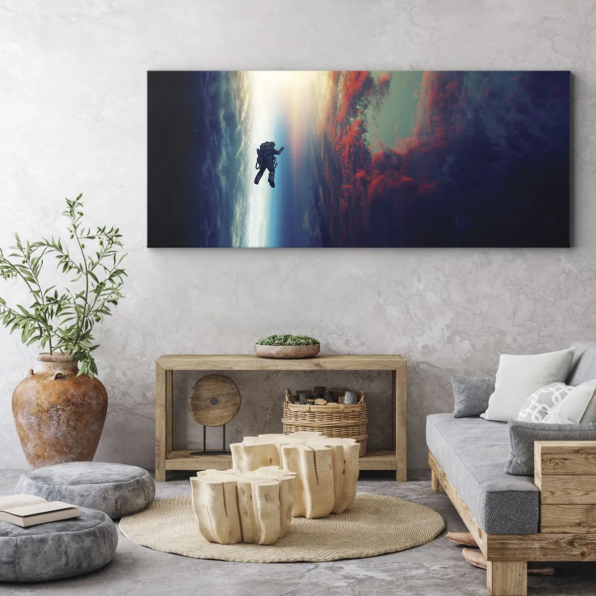 Canvastavla - Bild på duk - Stå emot universumet - 120x50 cm